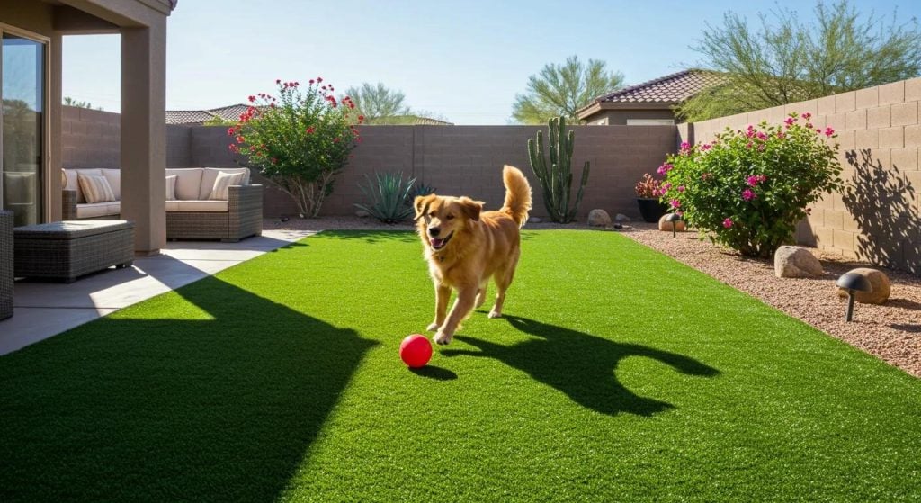Dog playing turf Peoria, AZ