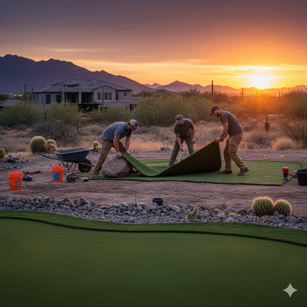 Putting green installation Peoria, AZ